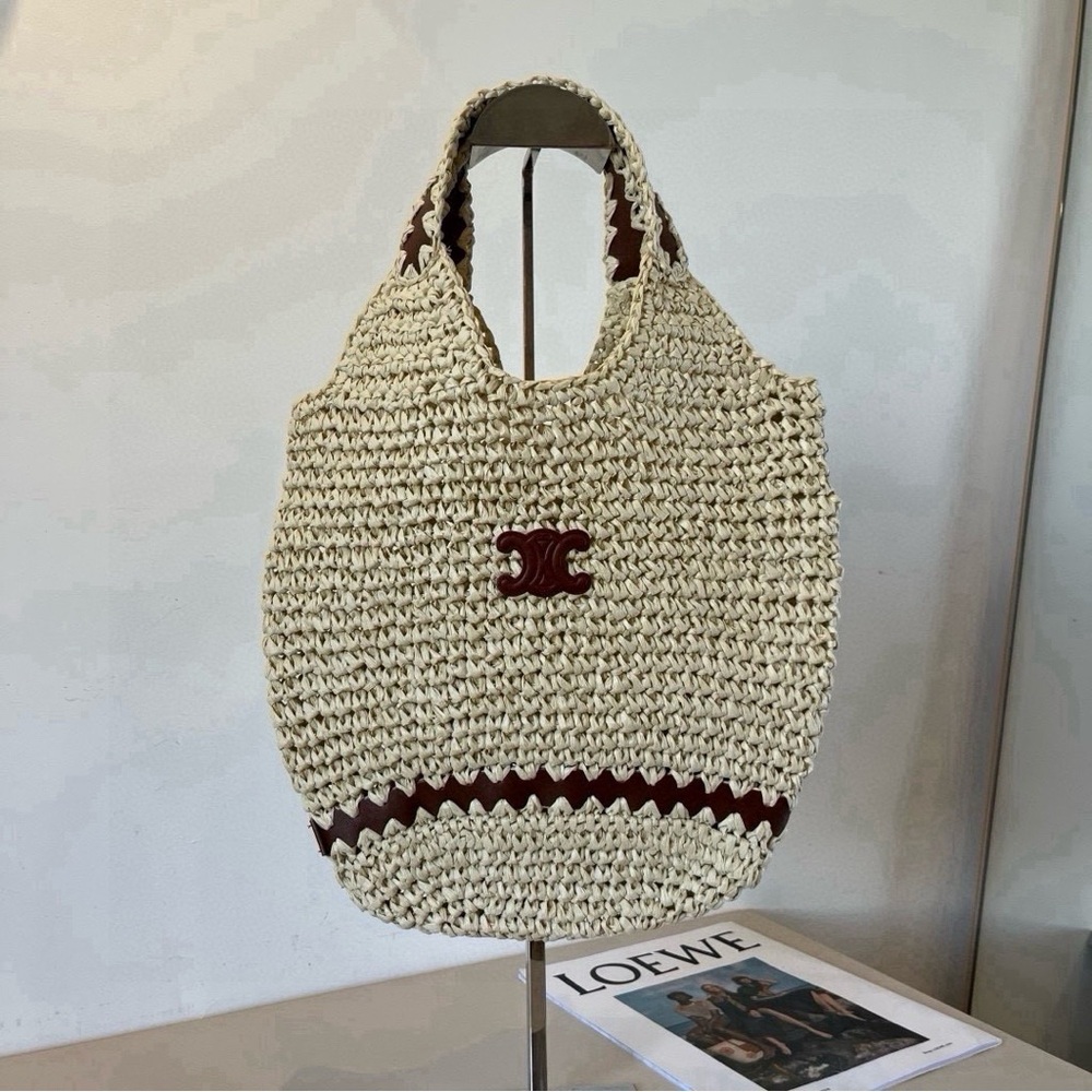 CELINE straw tote bag